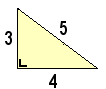 driehoek met rechte zijden 3 en 4, schuine zijde 5.