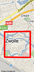 Het stadscentrum van een stad als Zwolle is ongeveer 1 vierkante kilometer.