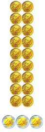 9x 2x 20 cent + 3x 2 euro.